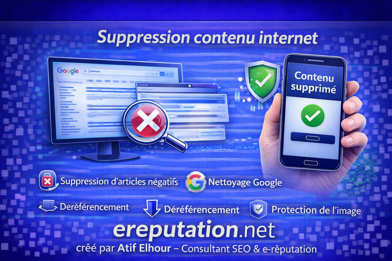 Suppression contenu internet